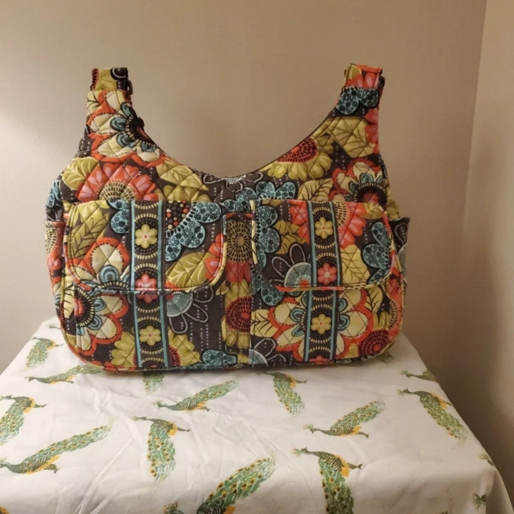Vera Bradley Country / Spring Crossbody Orange, Blue, Brown, Yellow, Beige Purse